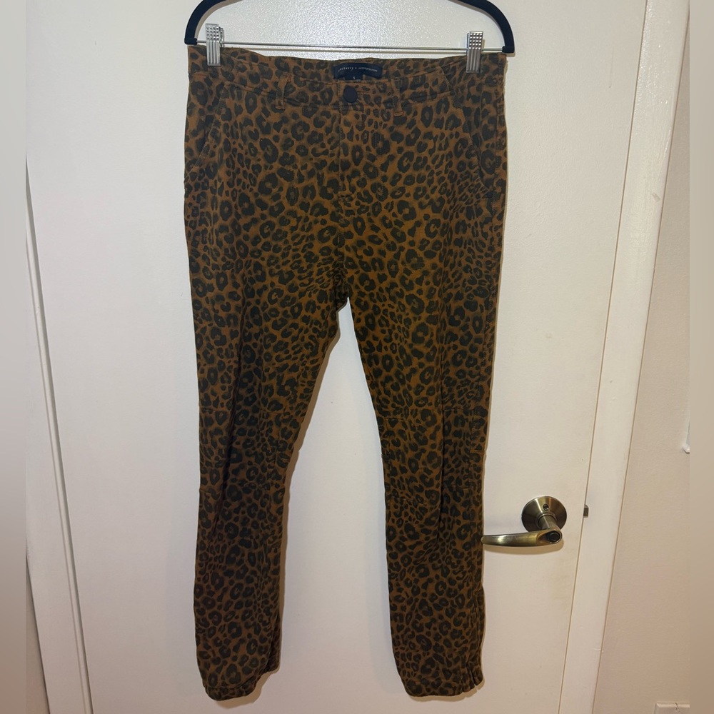 Sanctuary x Anthropologie Leopard Print Knit Jogger Pants.